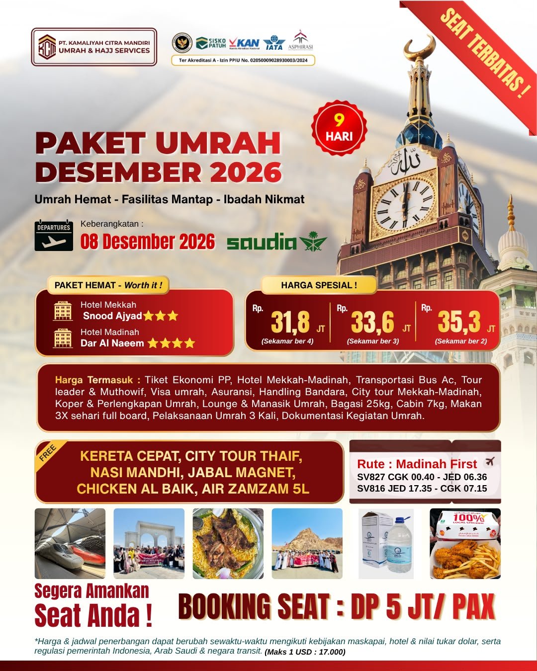 Paket Umrah Reguler Desember 2026